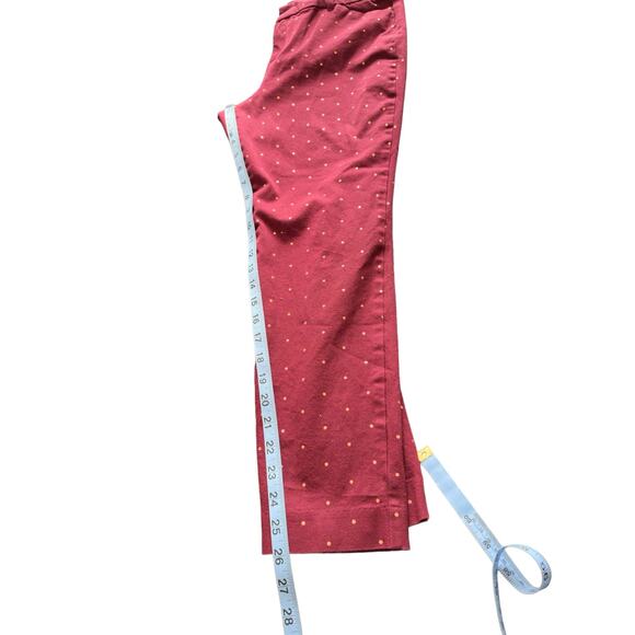 Old Navy Burgundy Rose Gold Polka Dot Mid-Rise Pixie Ankle Pants Size 14 Petite - Picture 13 of 14